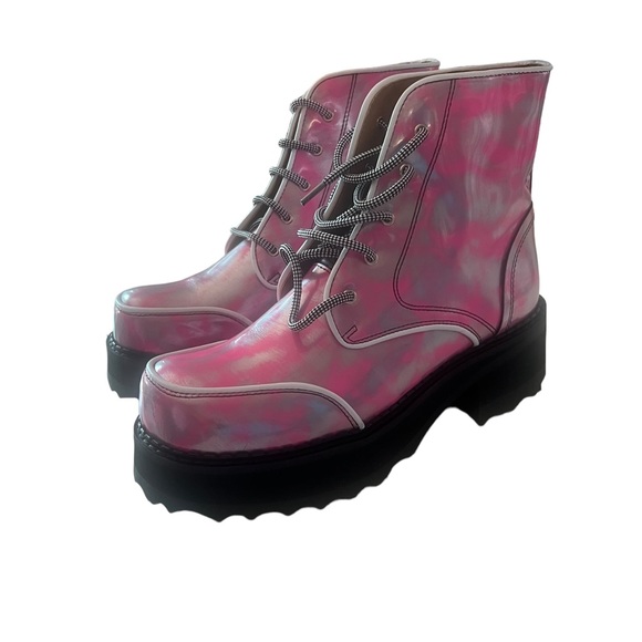 Booties- NWT - Metallic Silver Pink Booties - Inspired by the vintage M6… - Picture 3 of 14